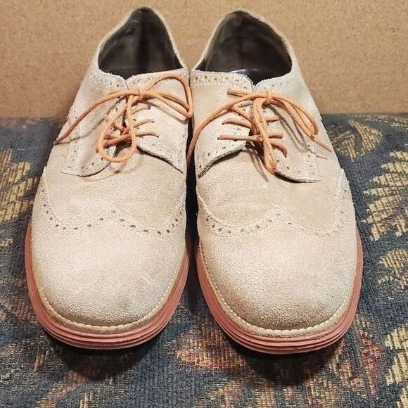 Cole Haan Lunarlon Lunagrand Men\'s Tan  Suede Wingtip Shoes Size 10 main image 8